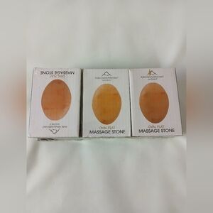 New 6 Pack Pure Himalayan Salt Works Flat Oval Hand Carved Stone